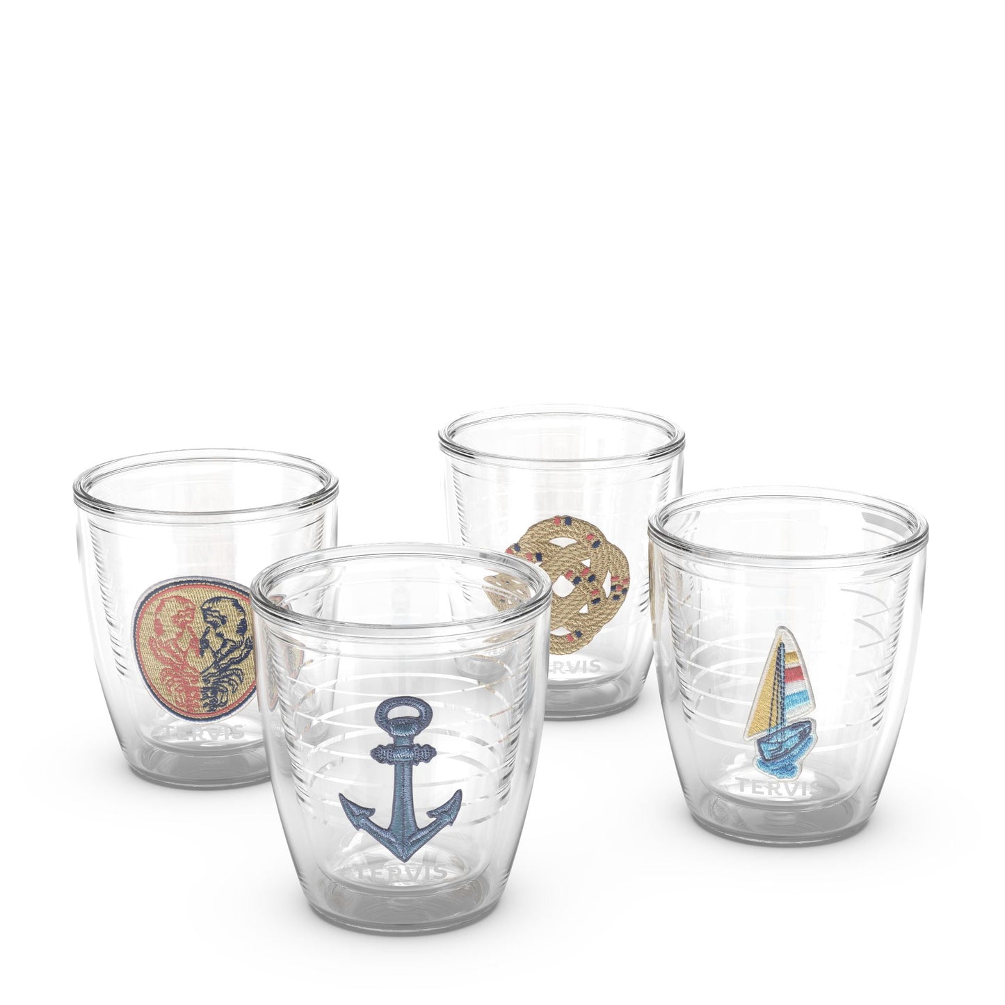 Tervis Ol' Time Maritime Boating Collection Made in USA Double Walled Insulated Tumbler Travel Cup Keeps Drinks Cold & Hot, 12oz - 4pk, Assorted