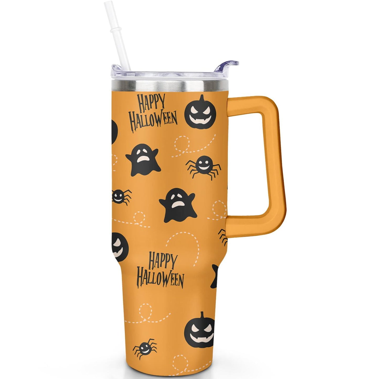 Pure Buddy - 1pc Paw prints 40oz Tumbler with Straw & Handle - Insulated Stainless Steel Cup | Holiday Gift for Man Women (Christmas, Valentine's, Birthday)