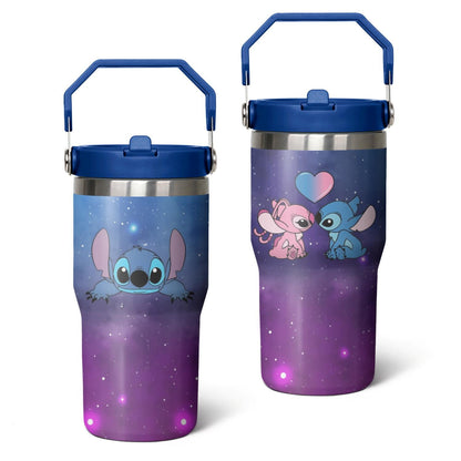 Pure Buddy - 20oz Cartoon Movie Stainless Steel Tumbler with Lid and Straw,Spill Proof Cartoon Travel Cup for Cartoon Lovers,Double Wall Vacuum Insulated Coffee Mug with Top Handle Pink