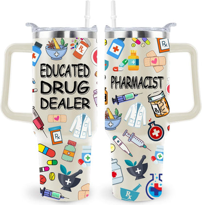 Pure Buddy - 40 Oz Respiratory Therapist Tumbler Cup Respiratory Therapist Gifts Stainless Steel Insulated Travel Coffee Mug with Handle Respiratory Therapist Week Gifts for Women Men