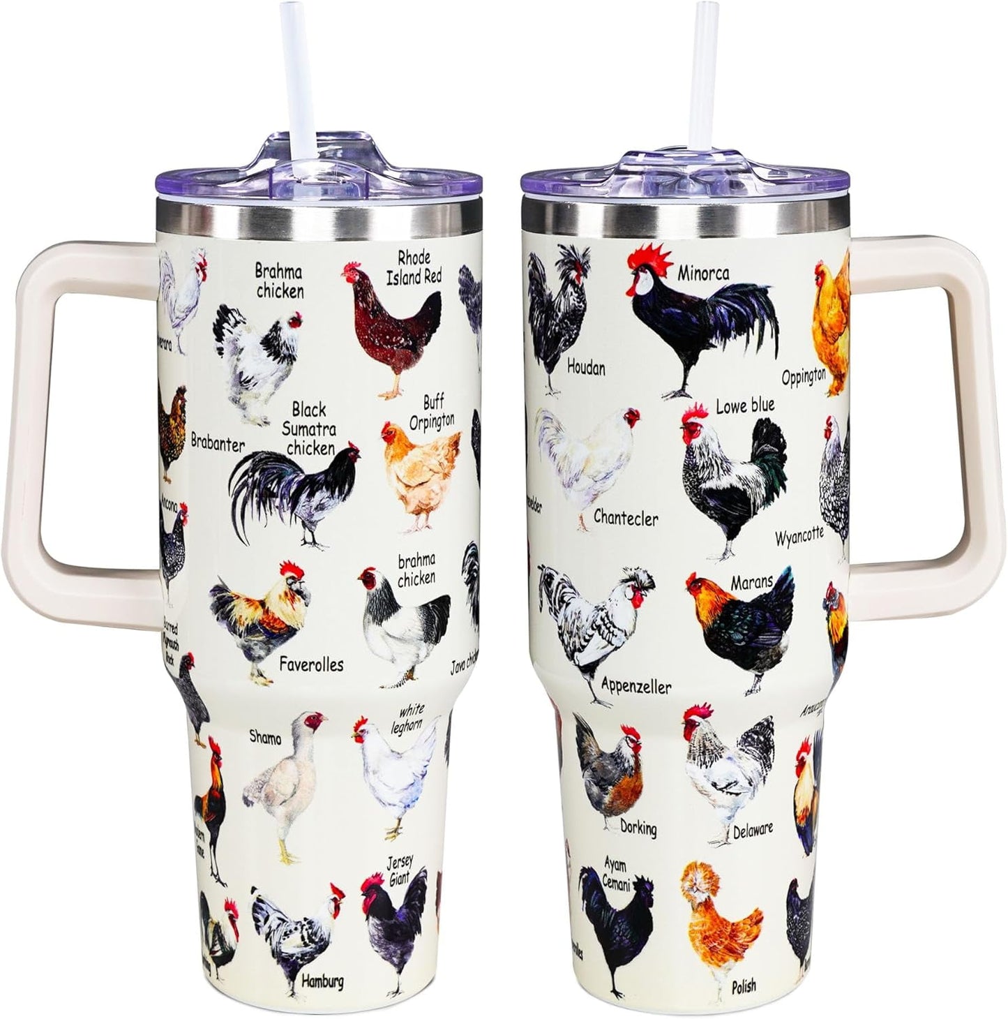 Pure Buddy - Chicken Tumbler Cup 40 OZ, Chicken Gifts For Chicken Lovers, Chicken Mom Gifts, Funny Chicken Gifts for Women Men, Chicken Themed Gifts for Christmas, Mothers Day, Birthday Rooster Travel Mug