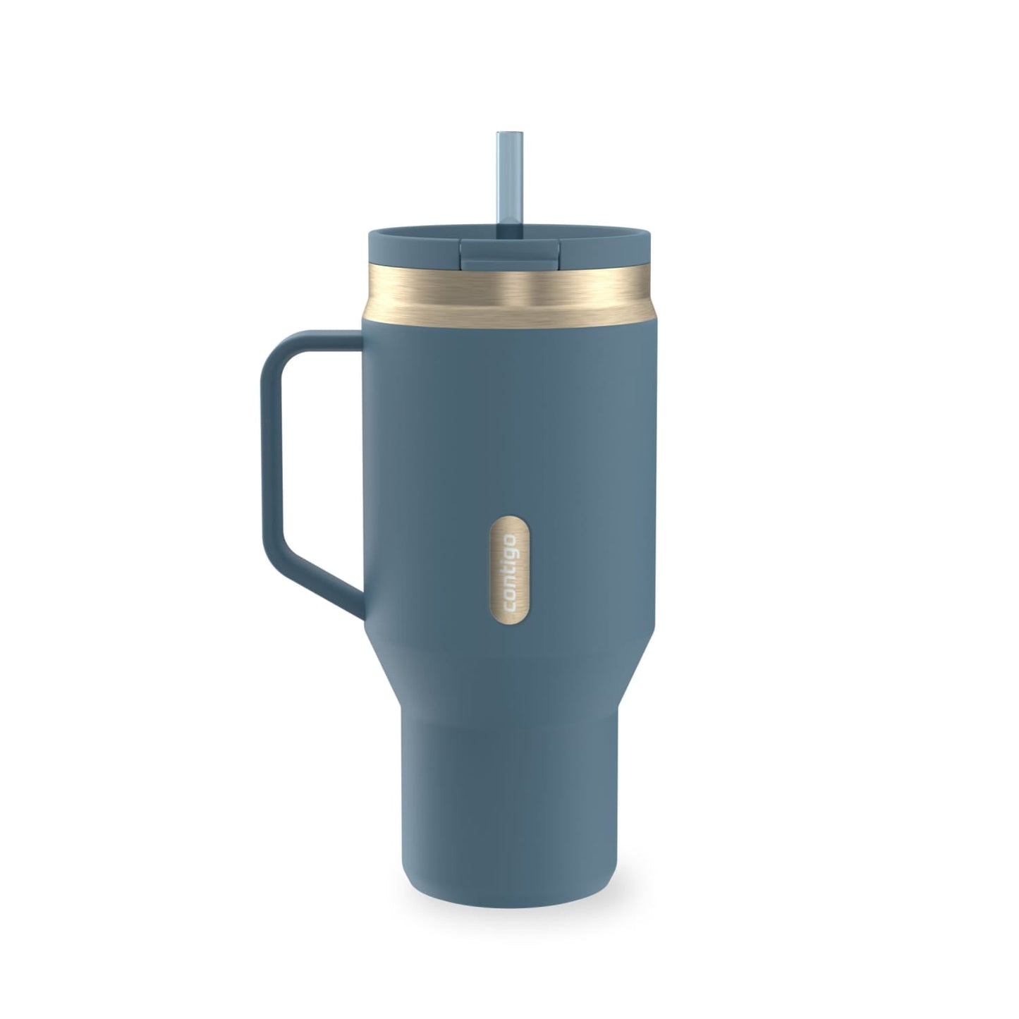 Pure Buddy - Contigo 30 oz Stainless Steel Water Bottle Tumbler with Straw – Leak-Proof Insulated Travel Mug, Reusable Water Bottle, Side Handle, Black/Bronze