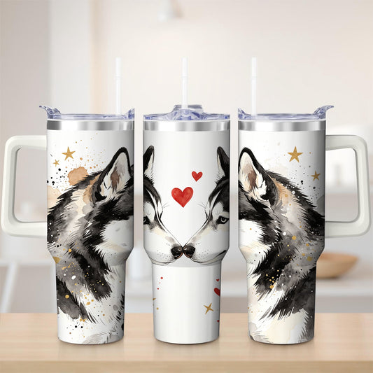 Husky Love Design Stainless Steel Tumbler, 40oz