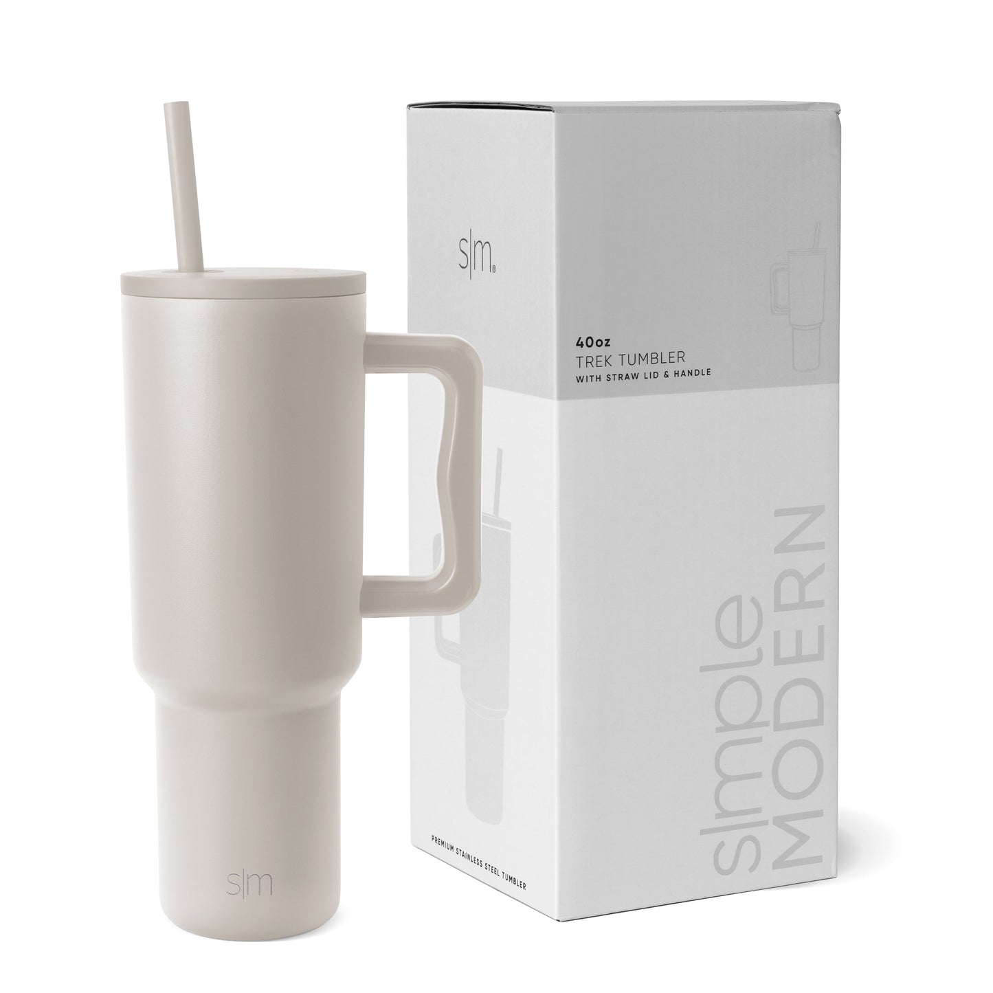 Pure Buddy - Simple Modern 40 fl oz Insulated Stainless Steel Trek Tumbler with Straw Lid | Graphite